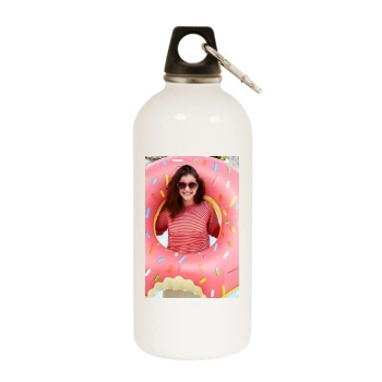 Barbara Palvin White Water Bottle With Carabiner