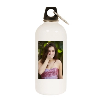 Barbara Palvin White Water Bottle With Carabiner