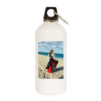 Barbara Palvin White Water Bottle With Carabiner