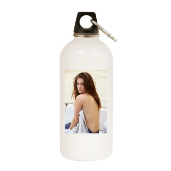 Barbara Palvin White Water Bottle With Carabiner