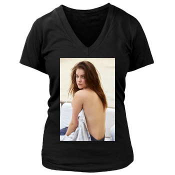 Barbara Palvin Women's Deep V-Neck TShirt