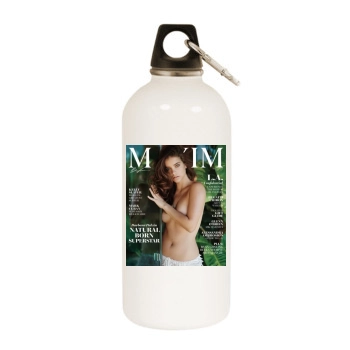 Barbara Palvin White Water Bottle With Carabiner