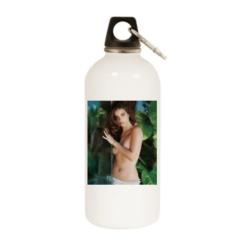 Barbara Palvin White Water Bottle With Carabiner