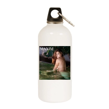 Barbara Palvin White Water Bottle With Carabiner