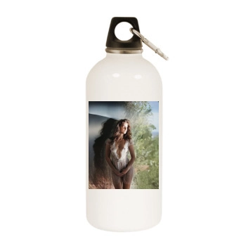 Barbara Palvin White Water Bottle With Carabiner