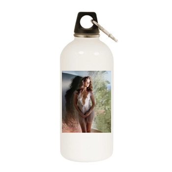 Barbara Palvin White Water Bottle With Carabiner