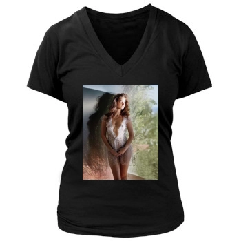 Barbara Palvin Women's Deep V-Neck TShirt