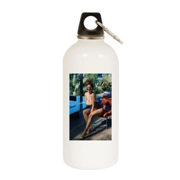 Barbara Palvin White Water Bottle With Carabiner