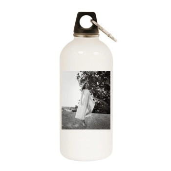 Barbara Palvin White Water Bottle With Carabiner