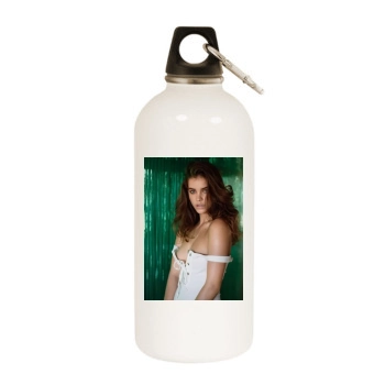 Barbara Palvin White Water Bottle With Carabiner