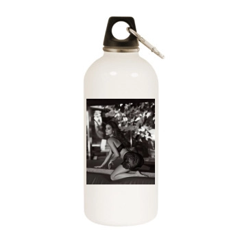 Barbara Palvin White Water Bottle With Carabiner