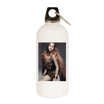 Barbara Palvin White Water Bottle With Carabiner