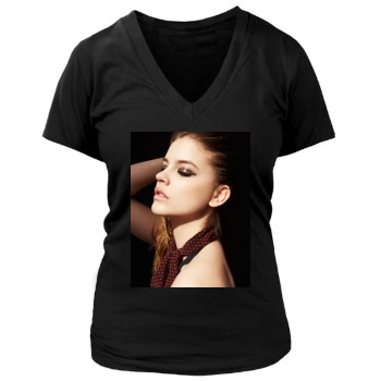 Barbara Palvin Women's Deep V-Neck TShirt