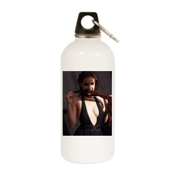 Barbara Palvin White Water Bottle With Carabiner