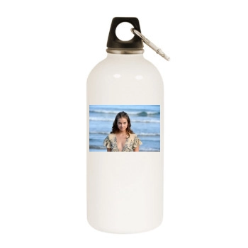 Barbara Palvin White Water Bottle With Carabiner