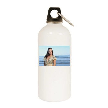 Barbara Palvin White Water Bottle With Carabiner