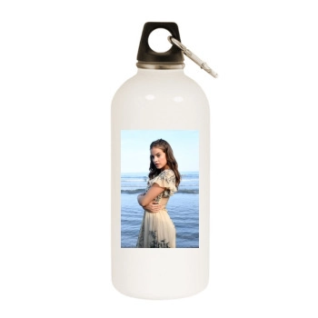 Barbara Palvin White Water Bottle With Carabiner