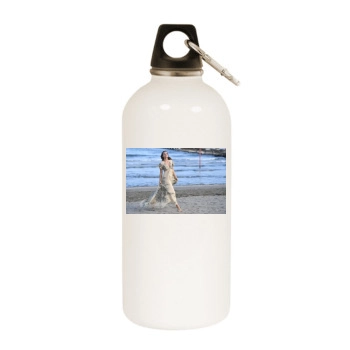 Barbara Palvin White Water Bottle With Carabiner