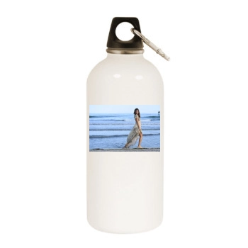 Barbara Palvin White Water Bottle With Carabiner