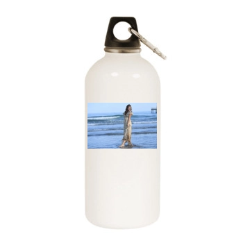 Barbara Palvin White Water Bottle With Carabiner