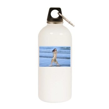 Barbara Palvin White Water Bottle With Carabiner