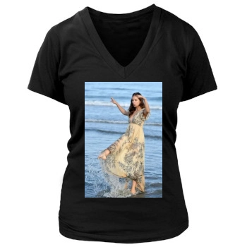 Barbara Palvin Women's Deep V-Neck TShirt