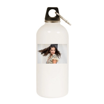 Barbara Palvin White Water Bottle With Carabiner