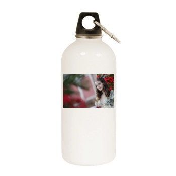 Barbara Palvin White Water Bottle With Carabiner