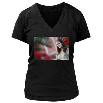 Barbara Palvin Women's Deep V-Neck TShirt