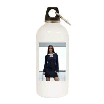 Barbara Palvin White Water Bottle With Carabiner