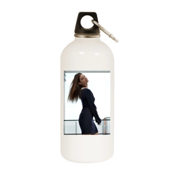 Barbara Palvin White Water Bottle With Carabiner