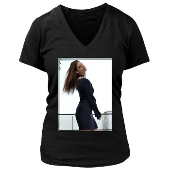 Barbara Palvin Women's Deep V-Neck TShirt