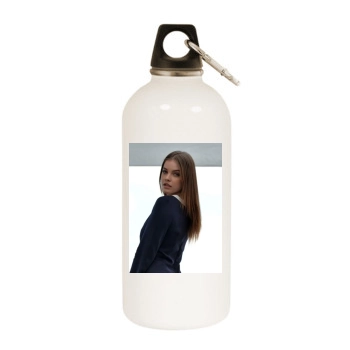 Barbara Palvin White Water Bottle With Carabiner