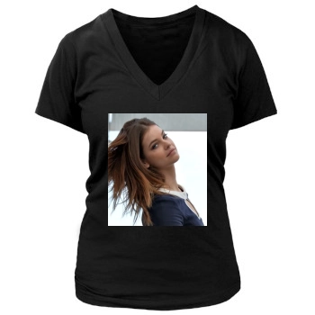 Barbara Palvin Women's Deep V-Neck TShirt