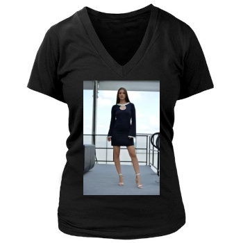 Barbara Palvin Women's Deep V-Neck TShirt