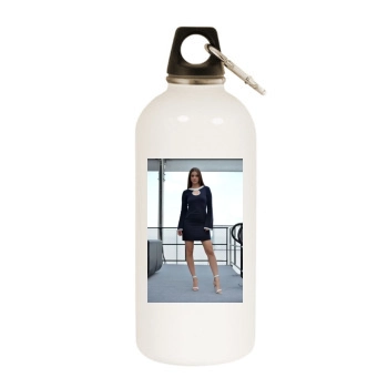 Barbara Palvin White Water Bottle With Carabiner