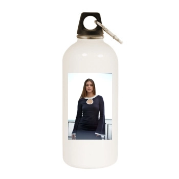 Barbara Palvin White Water Bottle With Carabiner