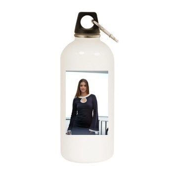 Barbara Palvin White Water Bottle With Carabiner