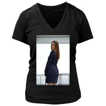 Barbara Palvin Women's Deep V-Neck TShirt