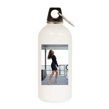 Barbara Palvin White Water Bottle With Carabiner