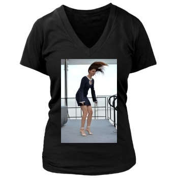 Barbara Palvin Women's Deep V-Neck TShirt