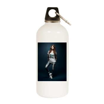 Barbara Palvin White Water Bottle With Carabiner