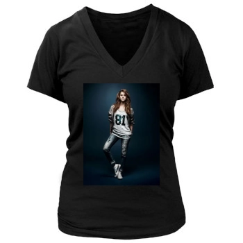 Barbara Palvin Women's Deep V-Neck TShirt