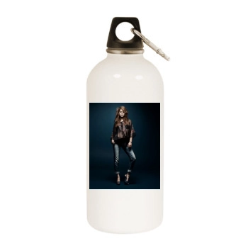 Barbara Palvin White Water Bottle With Carabiner