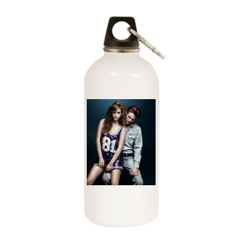 Barbara Palvin White Water Bottle With Carabiner