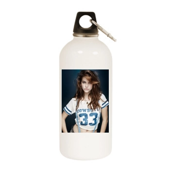 Barbara Palvin White Water Bottle With Carabiner