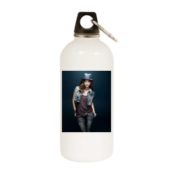 Barbara Palvin White Water Bottle With Carabiner