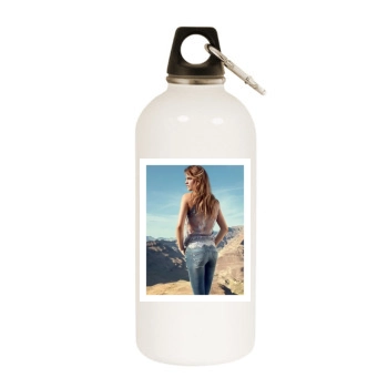 Barbara Palvin White Water Bottle With Carabiner