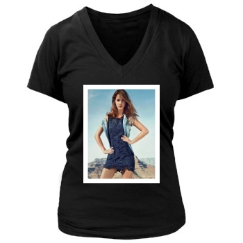 Barbara Palvin Women's Deep V-Neck TShirt