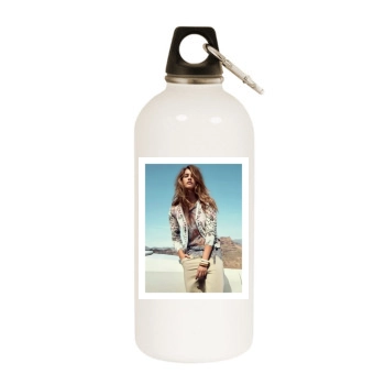 Barbara Palvin White Water Bottle With Carabiner